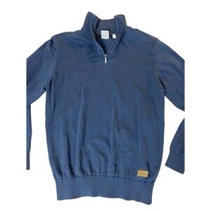 Oscar de la Renta Men’s‎ Sweater XL Blue Half Zip Pullover Cotton Knit Casual
